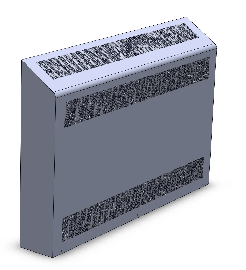 Technical rendering of a Coverad radiator cover