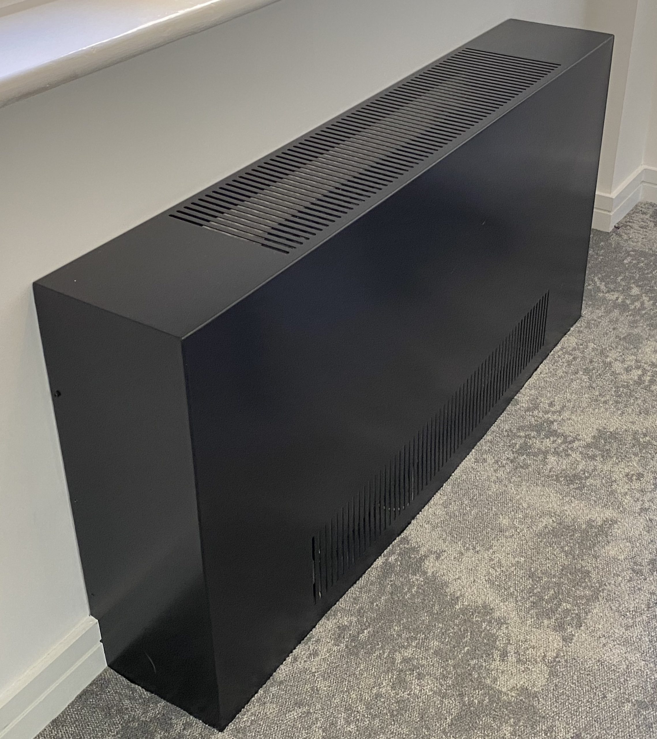 Black made-to-measure air-conditioning unit cover