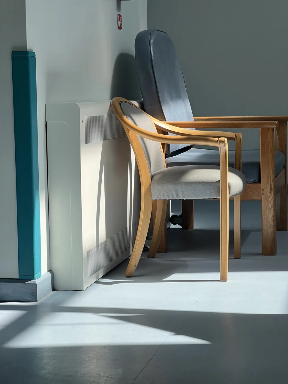 Coverad radiator cover installed in a healthcare setting