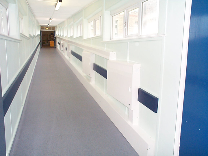 Coverad uPVC pipe boxing installed in corridor