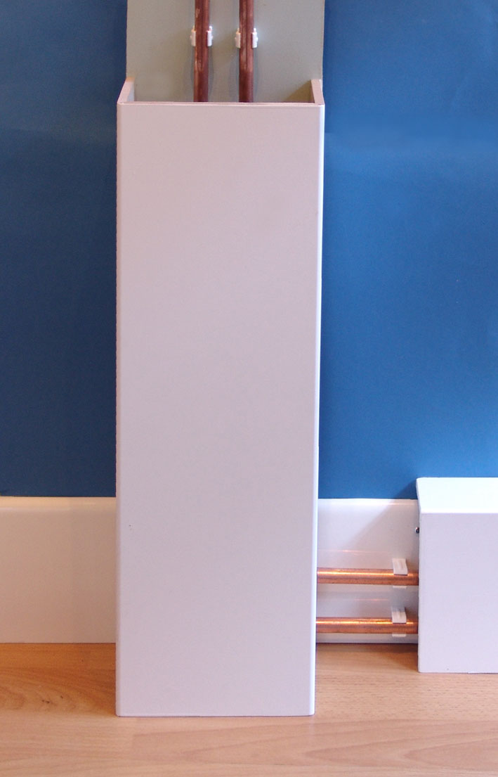 Vertical Coverad uPVC pipe-boxing profile